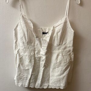 J. Crew Cream Eyelet Camisole